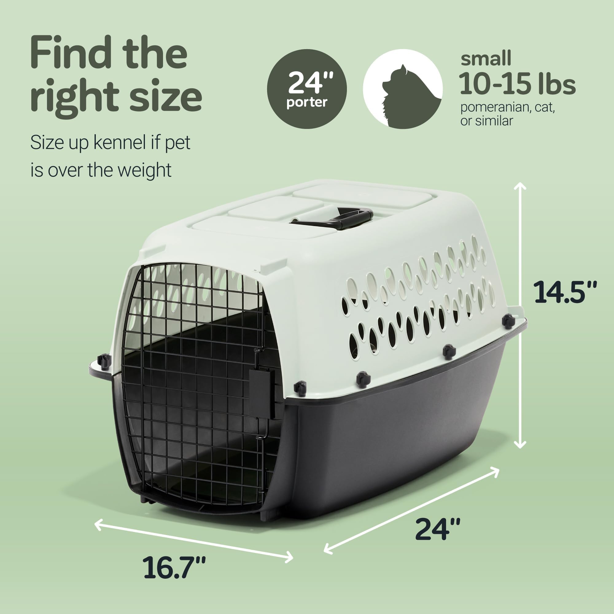 Stay-dry moat on the Pet Porter Fashion Dog Kennel helps keep your pet dry.