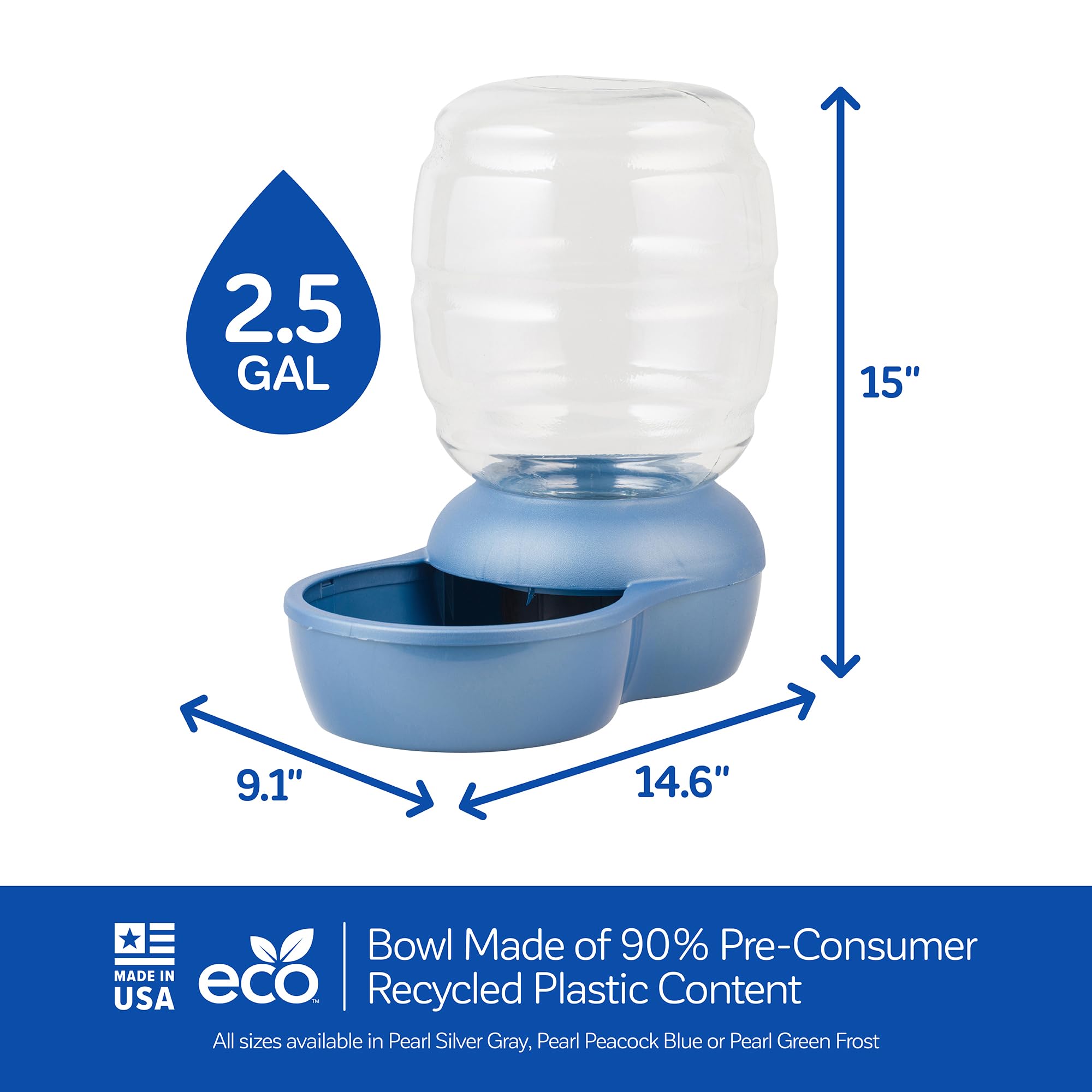 Petmate Replendish charcoal filter installed maintains water quality.