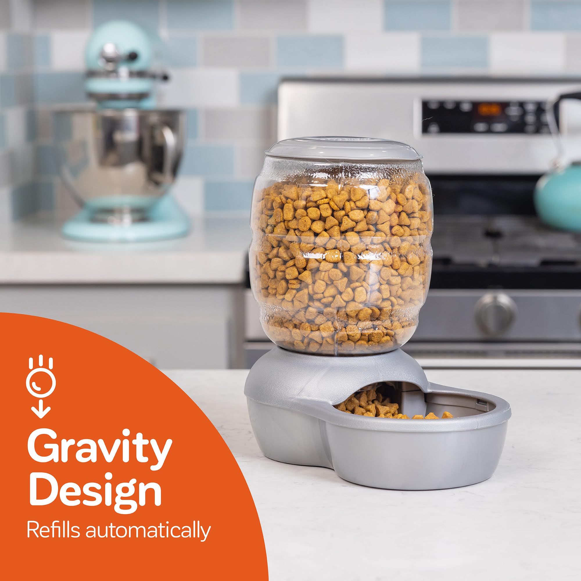 Petmate Replendish gravity feeder top lid removal shows easy refills