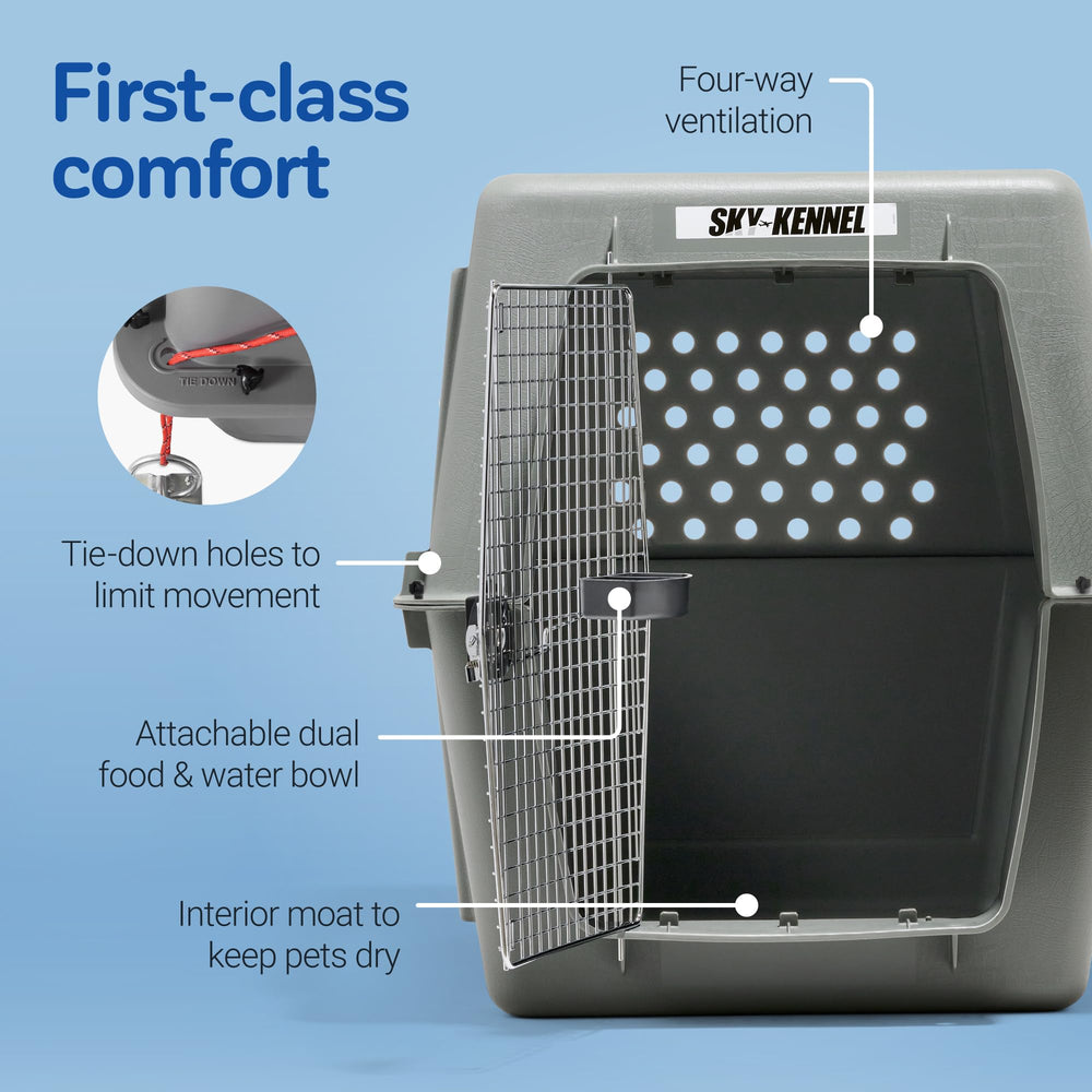 Petmate Sky Kennel 360-degree ventilation: ample airflow for comfort.