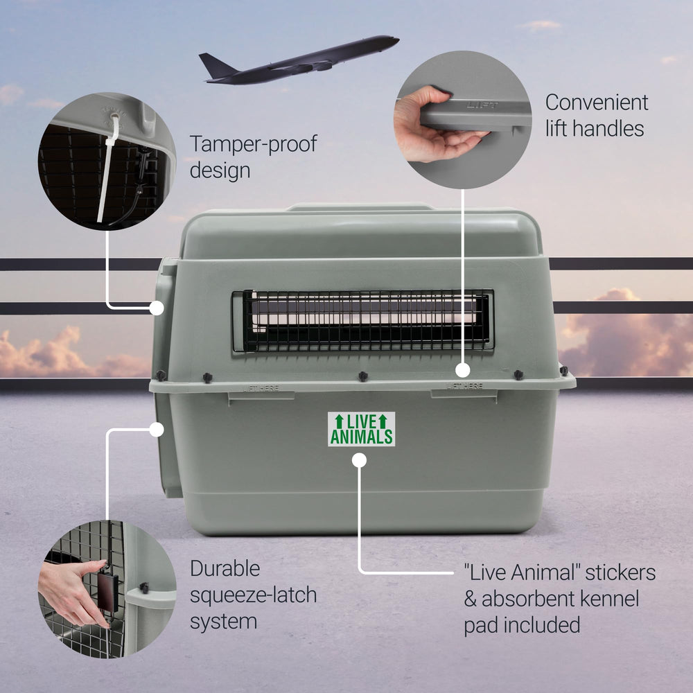 Petmate Sky Kennel EcoTEC plastic highlights recycled materials