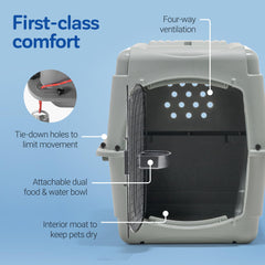 Petmate Sky Kennel interior space demonstrates comfort during journeys