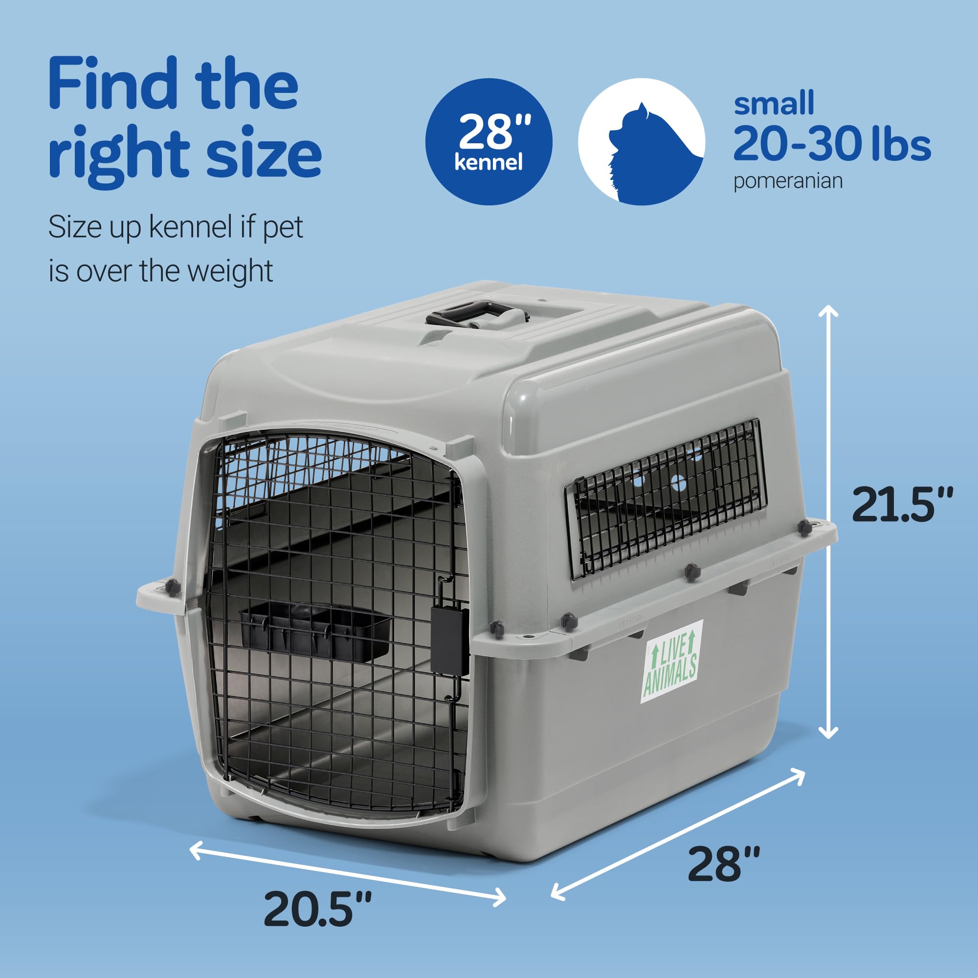Petmate Sky Kennel USA-made EcoTEC plastic for durable construction