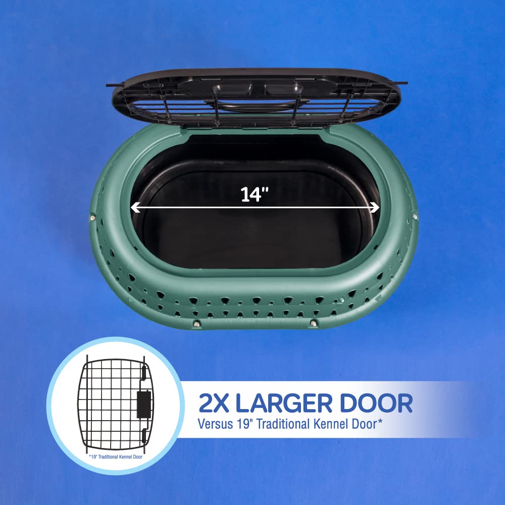 Petmate Top Load Cat Kennel ventilation provides fresh air during travel.
