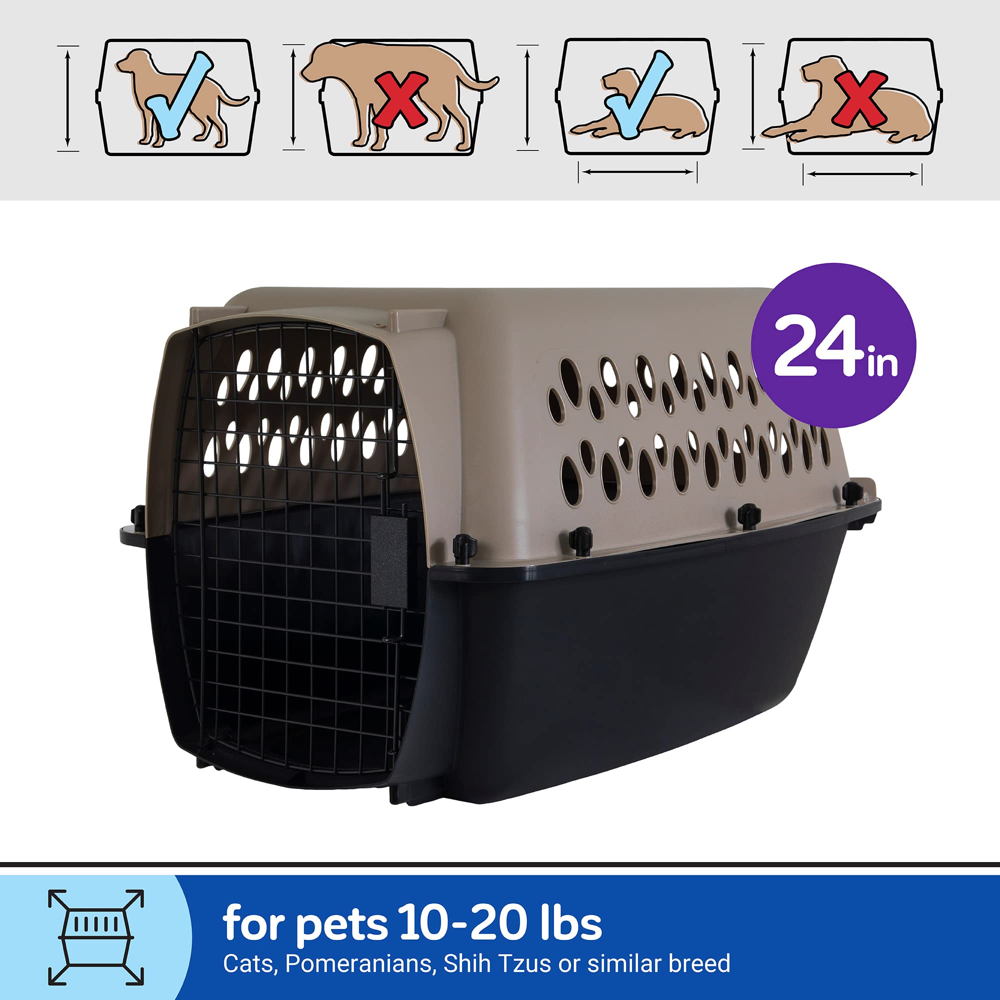 Petmate Vari Dog Kennel four-sided ventilation for steady airflow