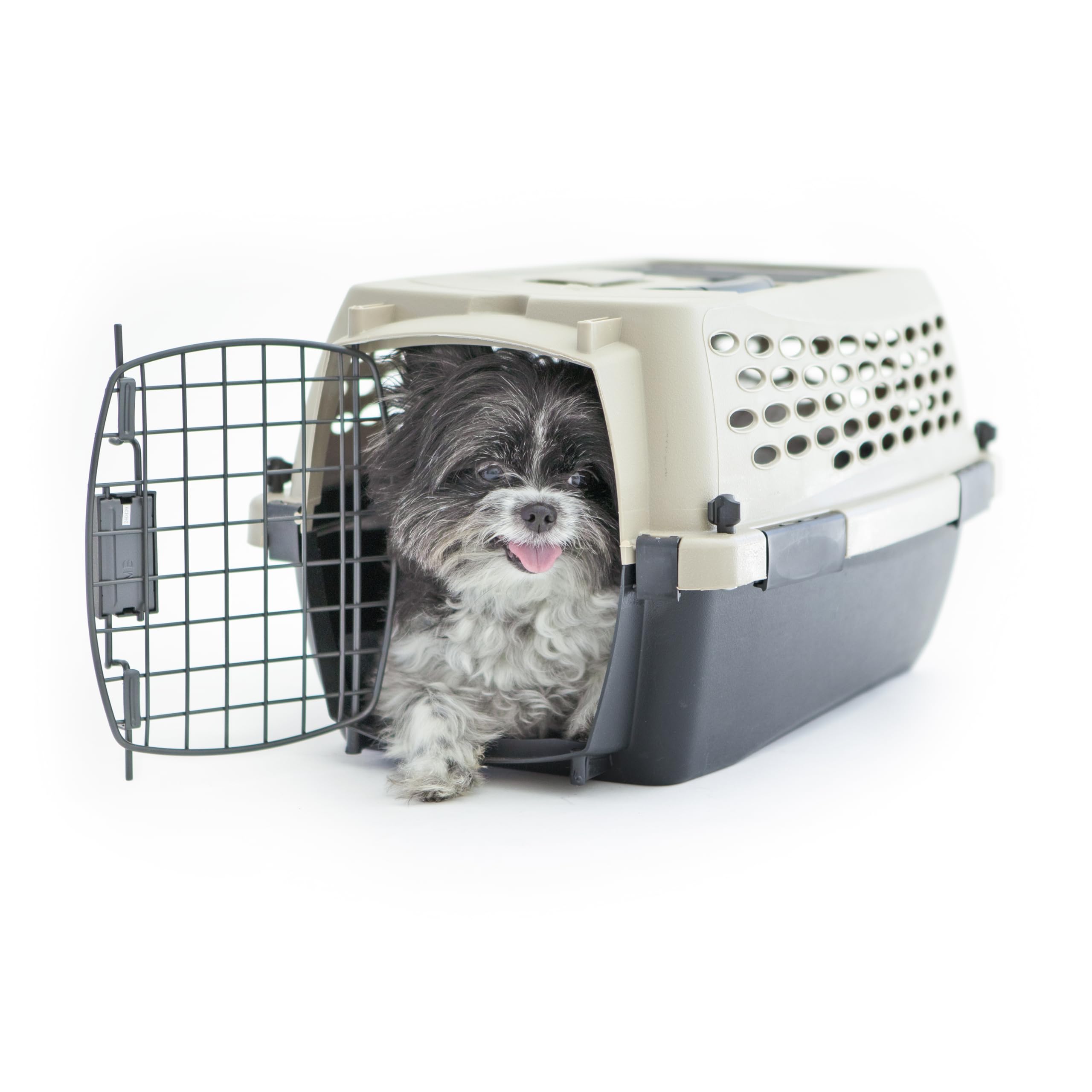 Petmate Vari Dog Kennel stay-dry moat keeps pets dry.