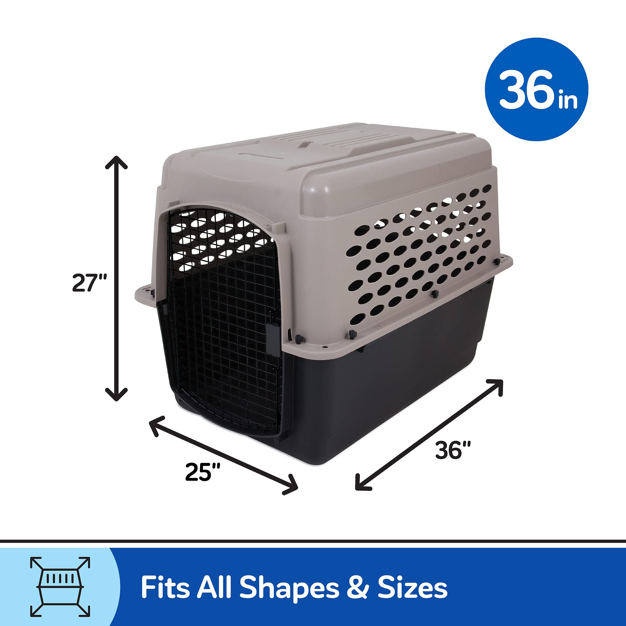Petmate Vari Dog Kennel tamper-proof holes support secure travel.