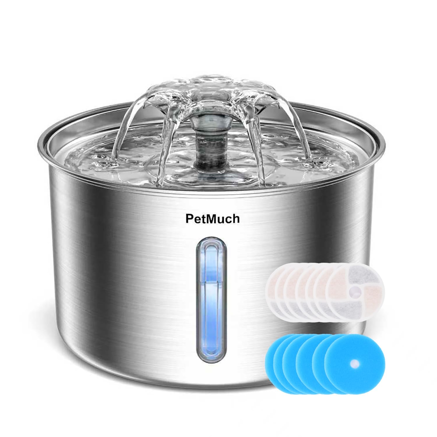 PetMuch Cat Water Fountain in stainless steel 3L promotes fresh hydration for pets