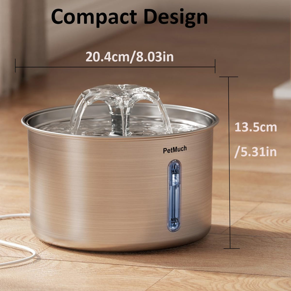 PetMuch stainless steel surface supports hygienic drinking water