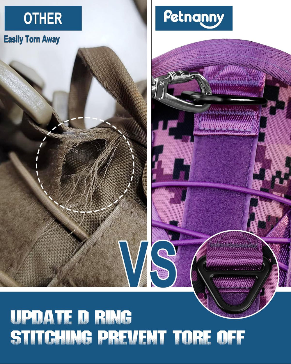 PETNANNY harness showing breathable mesh padding for comfort