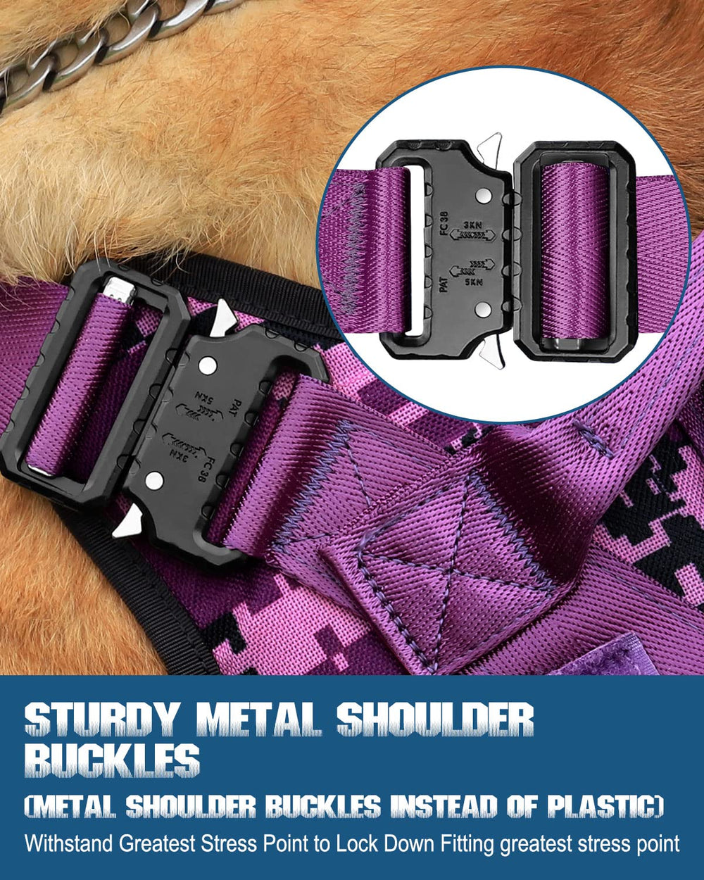 PETNANNY MOLLE system on tactical harness for attaching pouches