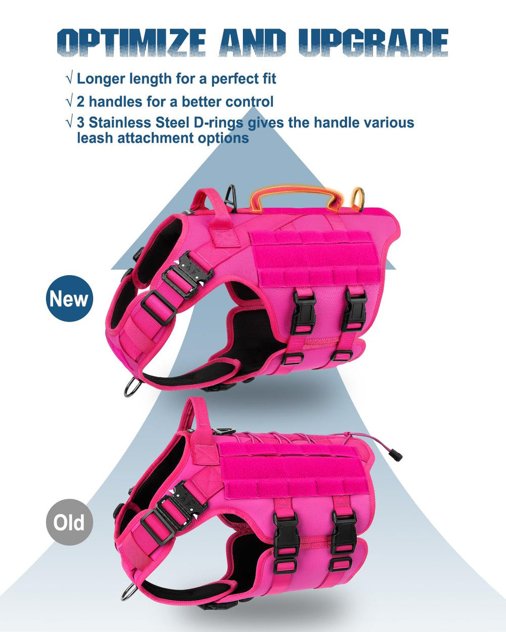 PETNANNY tactical dog harness MOLLE vest for modular pockets and accessories