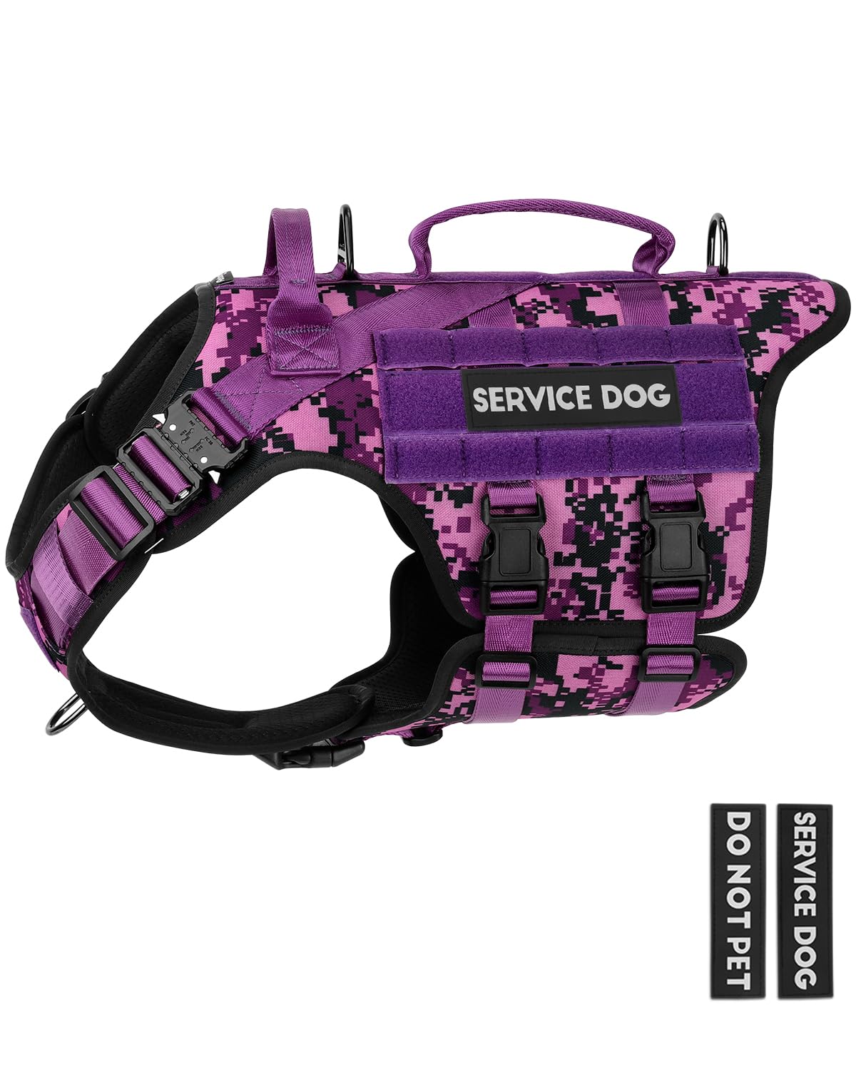 PETNANNY tactical dog harness back view for secure outdoor control