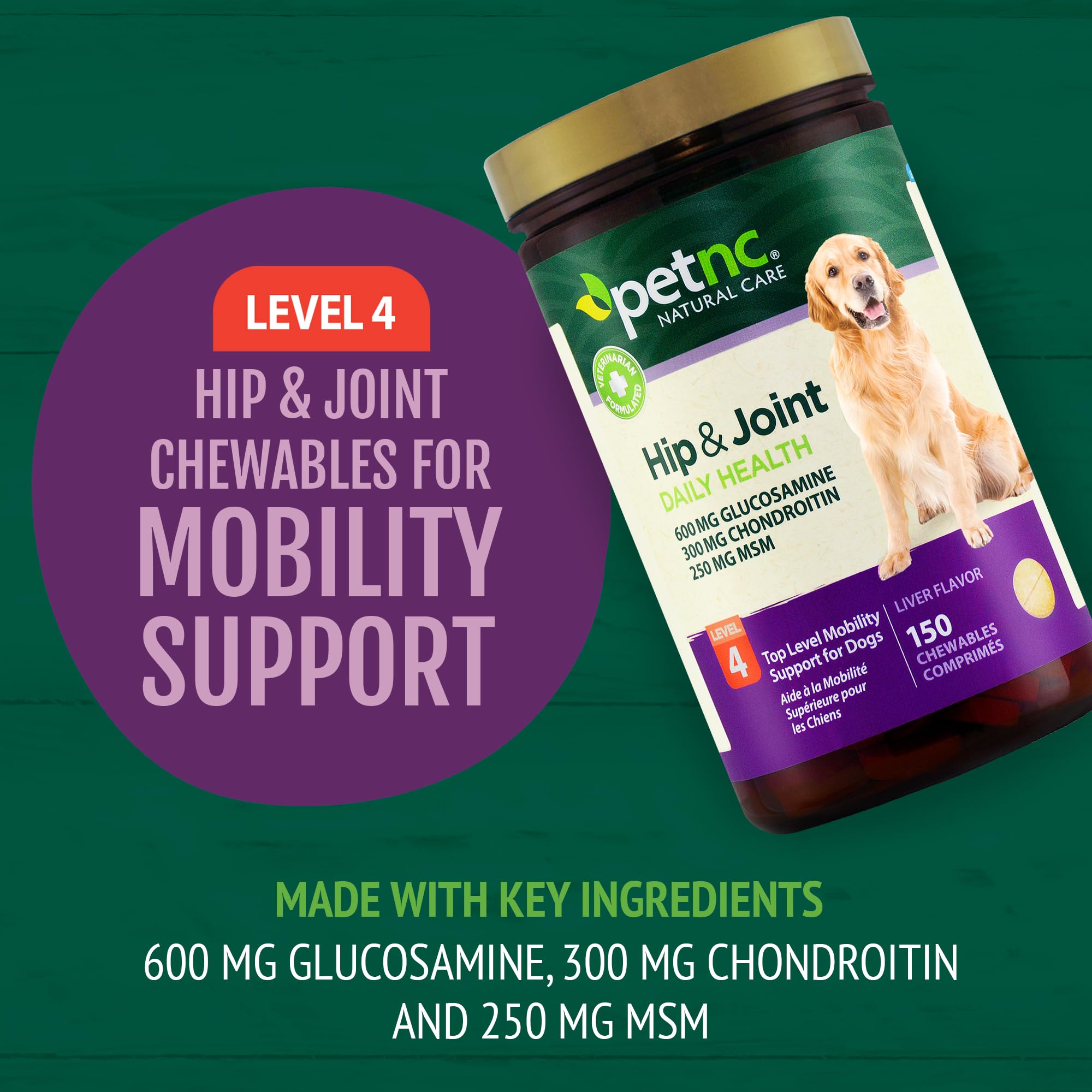 PetNC hip joint chews supporting flexible movement in dogs.