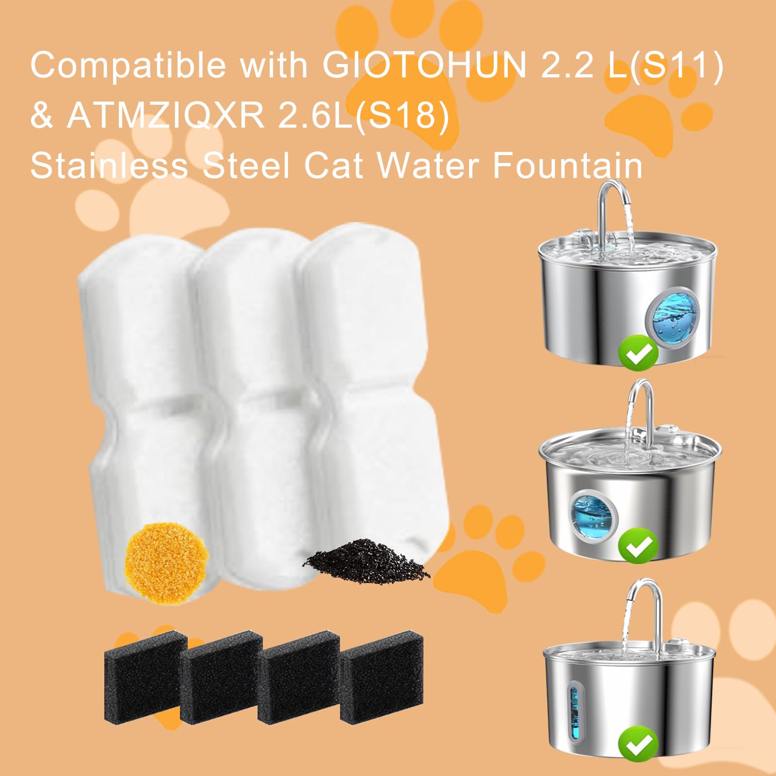 PetNeizance 12-pack replacement filters for quick fountain upkeep