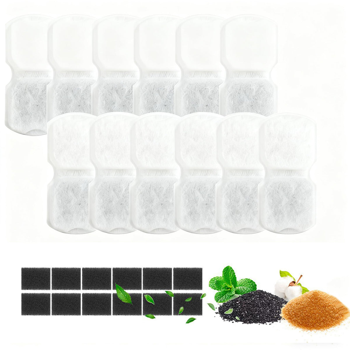 PetNeizance 24-pack cat fountain filters ready for use in your fountain
