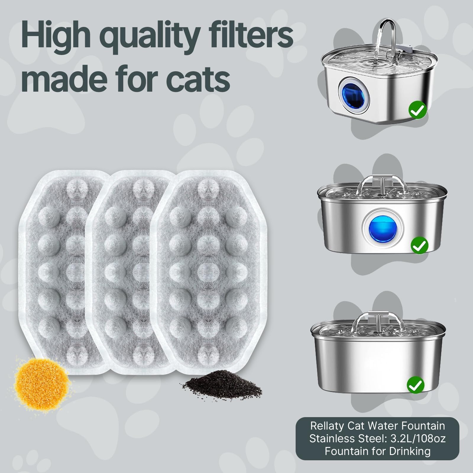 PetNeizance cat fountain pre-filter sponges pack reduces hair and debris.