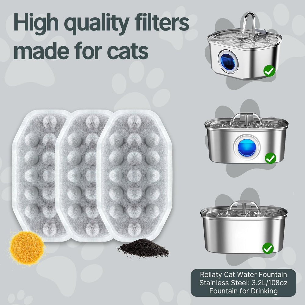 PetNeizance cat fountain pre-filter sponges pack reduces hair and debris.