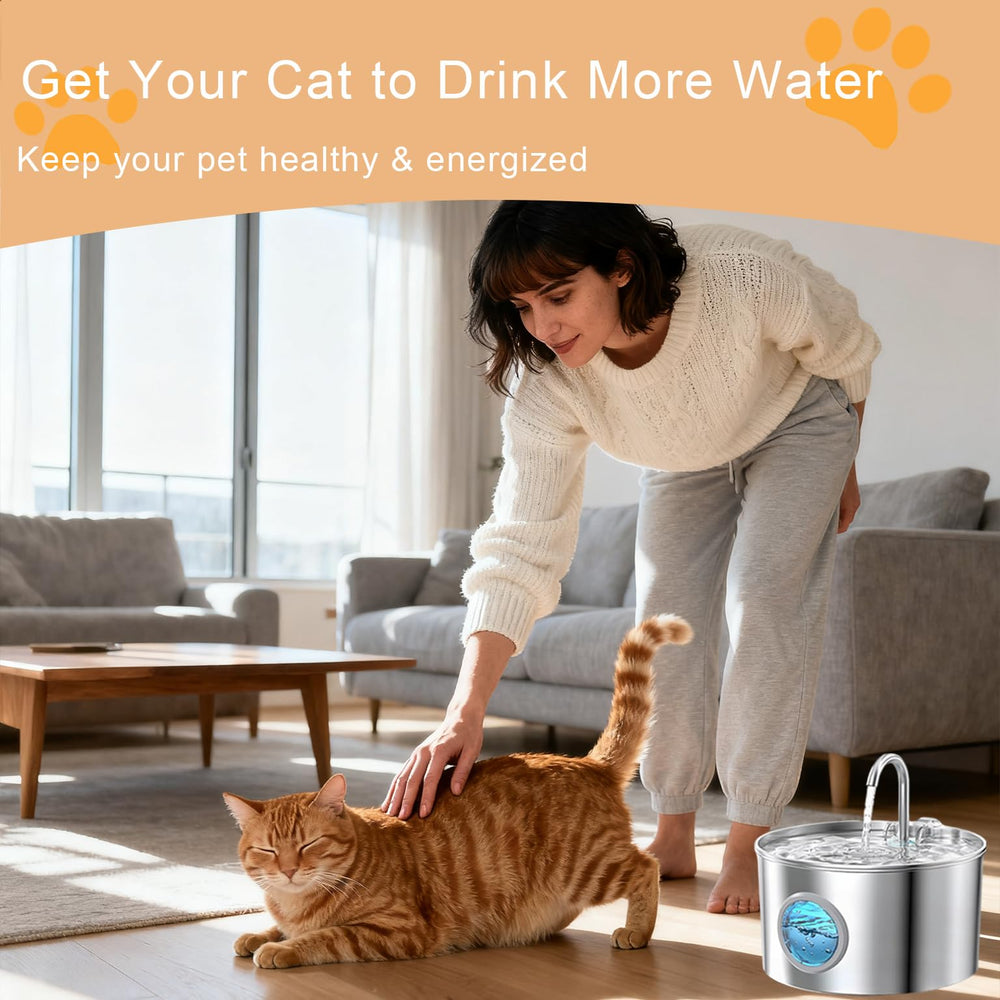 PetNeizance stainless steel 74oz cat fountain demonstrates durability