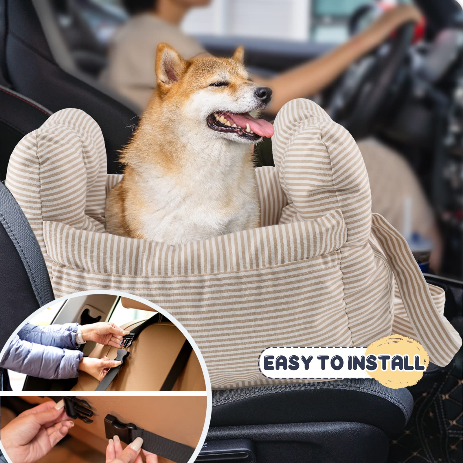 Petnex car seat features large side pockets for quick storage