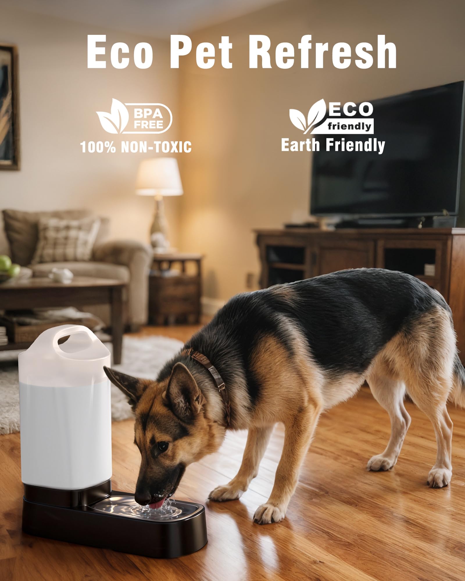 PETNF detachable tank and bowl enable quick cleaning.