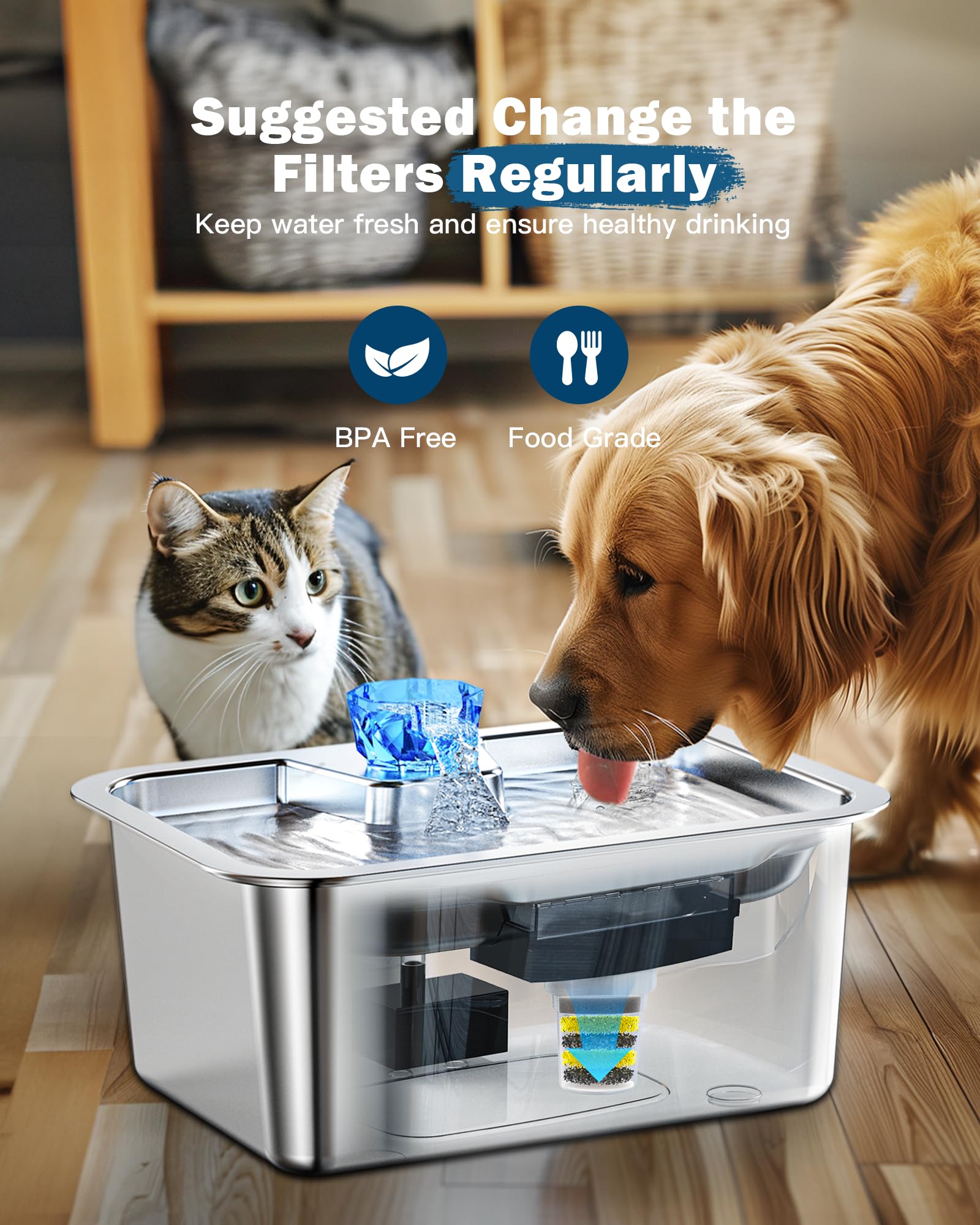 Replacing PETNF filters every two weeks maintains freshness
