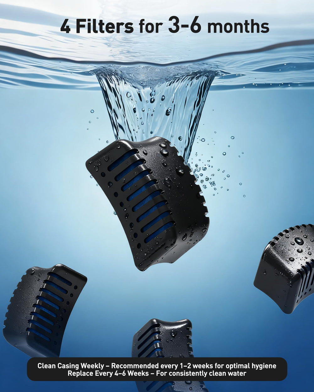 PETNF triple-layer filtration shows three-stage cleaning action in the dispenser.