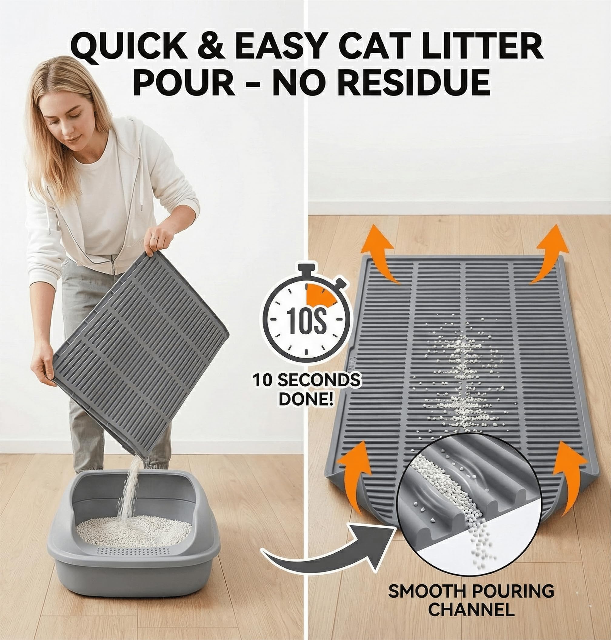 PetNova easy-clean design cleans fast with rinse or vacuum.