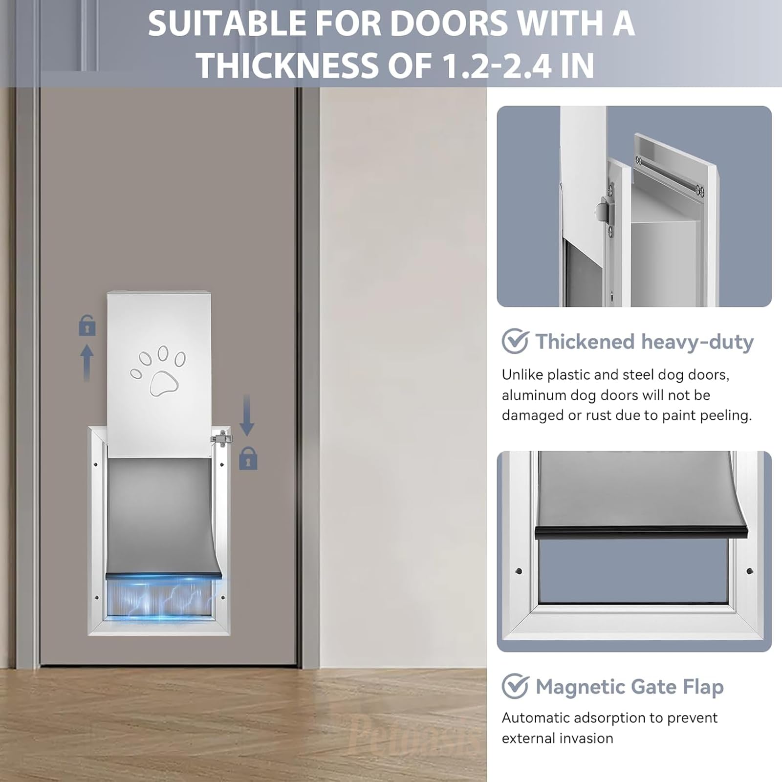 Petoasis aluminum frame interior panel close-up, reinforced for durability.