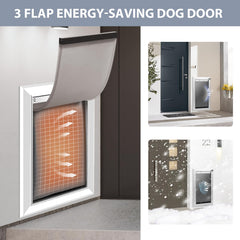 Petoasis durable aluminum dog door resists scratches for rugged use