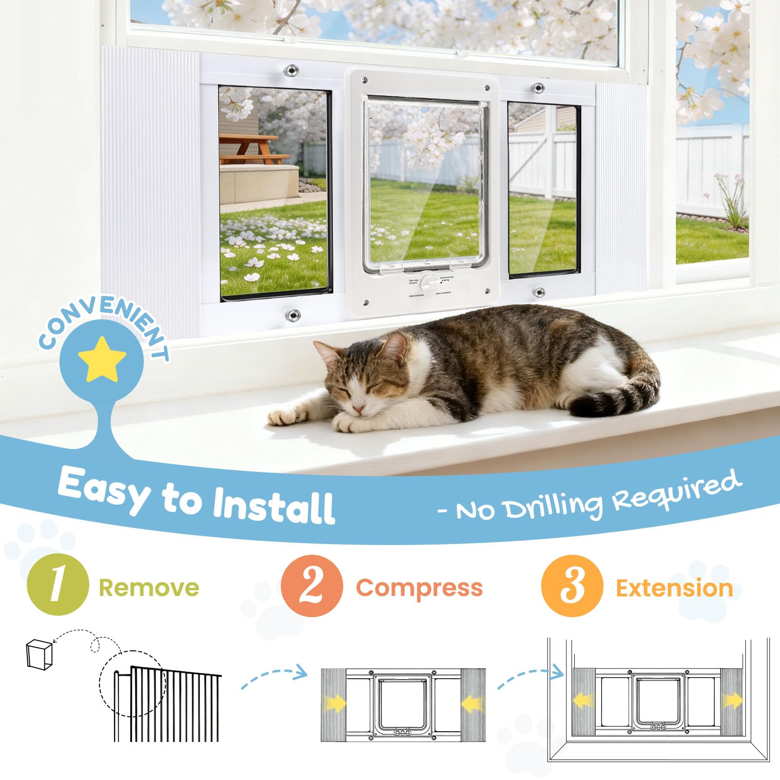 Petoasis magnetic flap closure keeps drafts out while pets pass