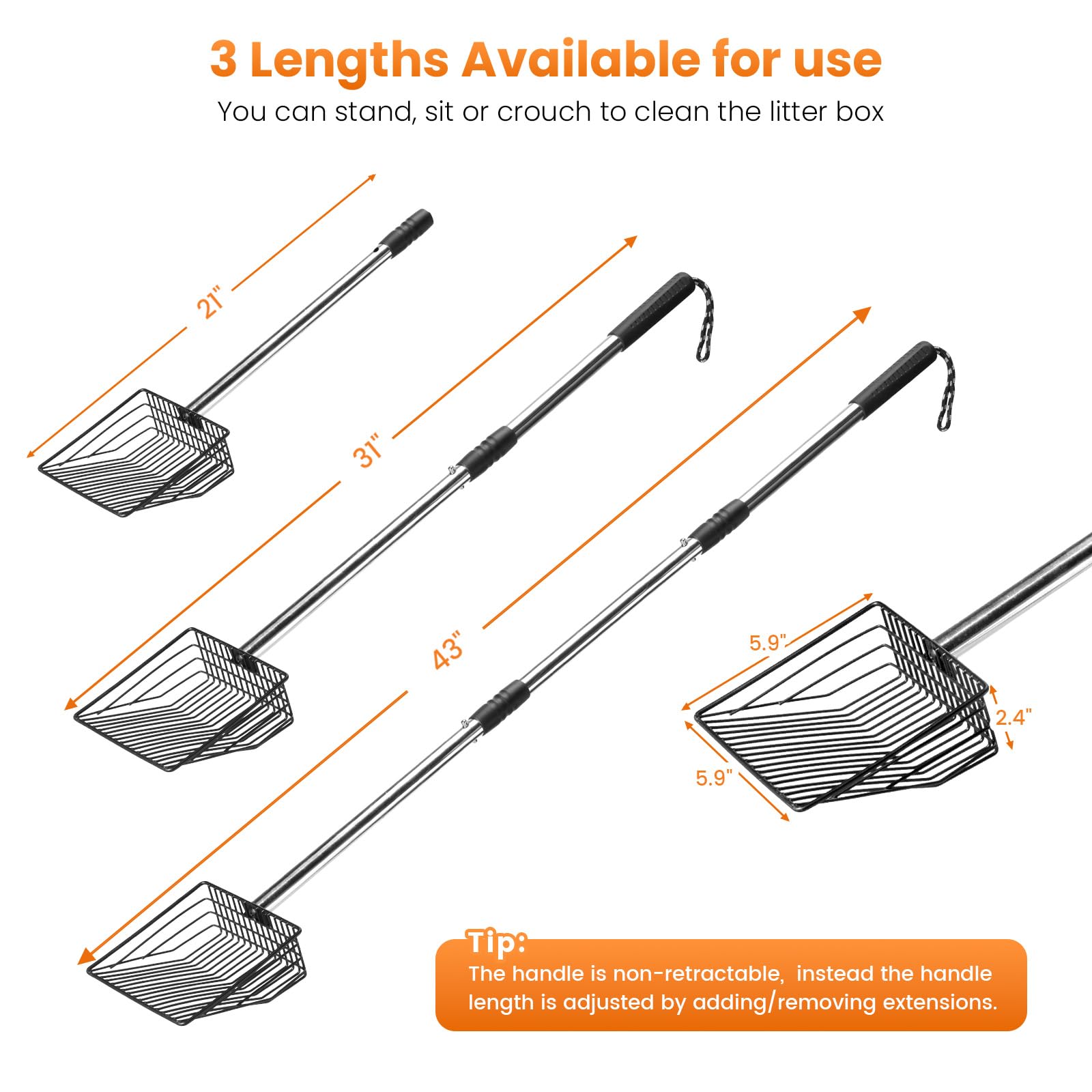 PETOCAT 7mm slat sifts clumps quickly while keeping litter intact.