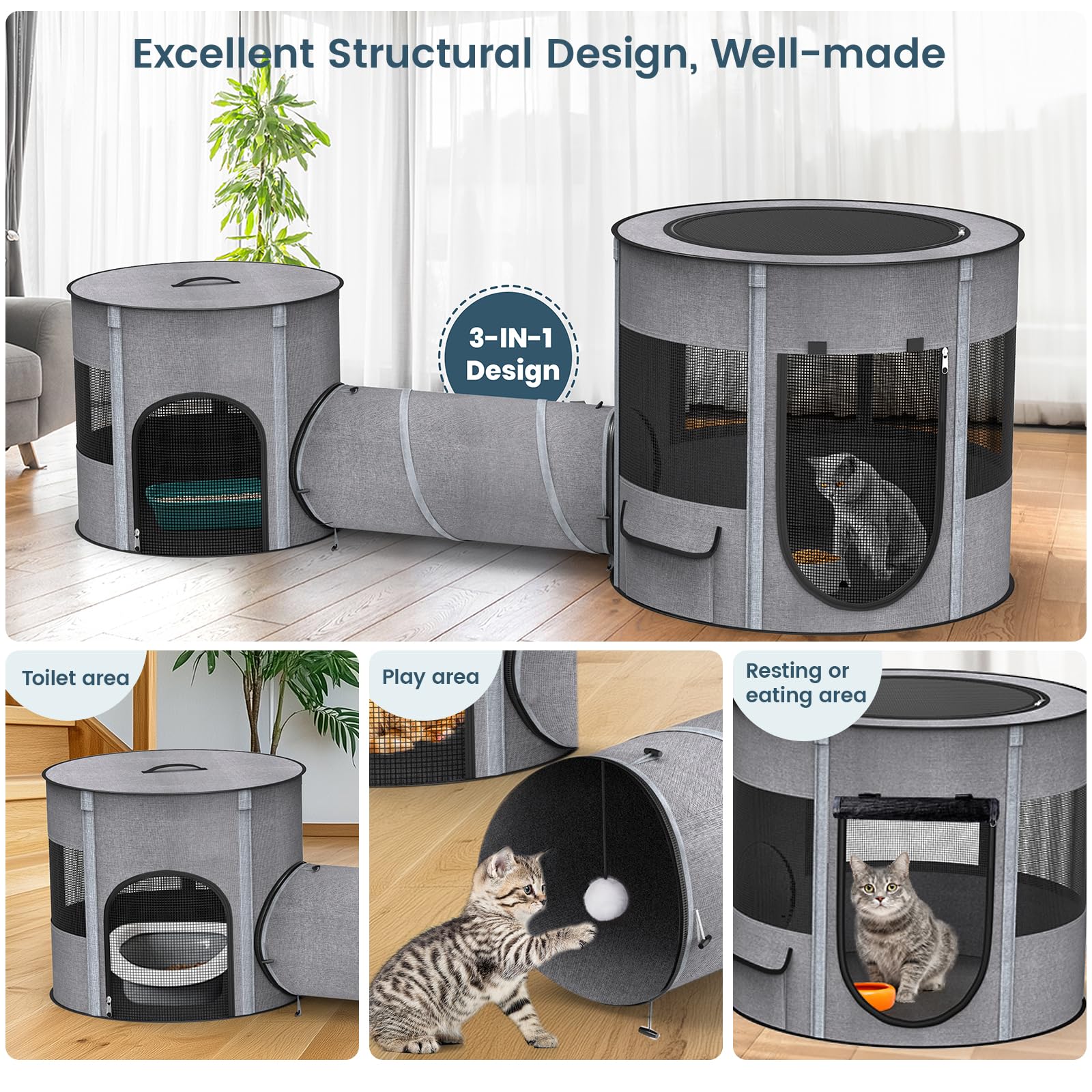PETOCAT anti-scratch breathable mesh prevents claws while keeping visibility.