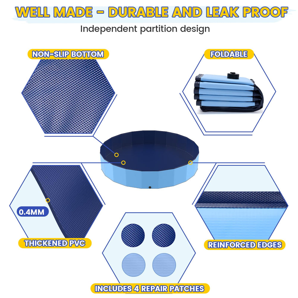 PETOCAT anti-slip bottom with diamond texture reduces slips during water play.