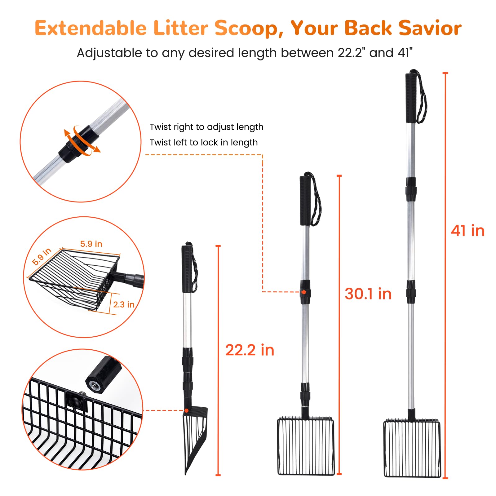 PETOCAT deep scoop surface for faster sifting and waste removal