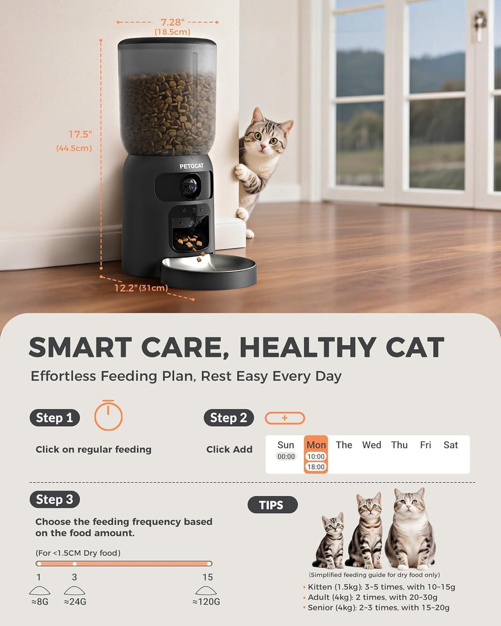 PETOCAT night vision for clear monitoring day and night