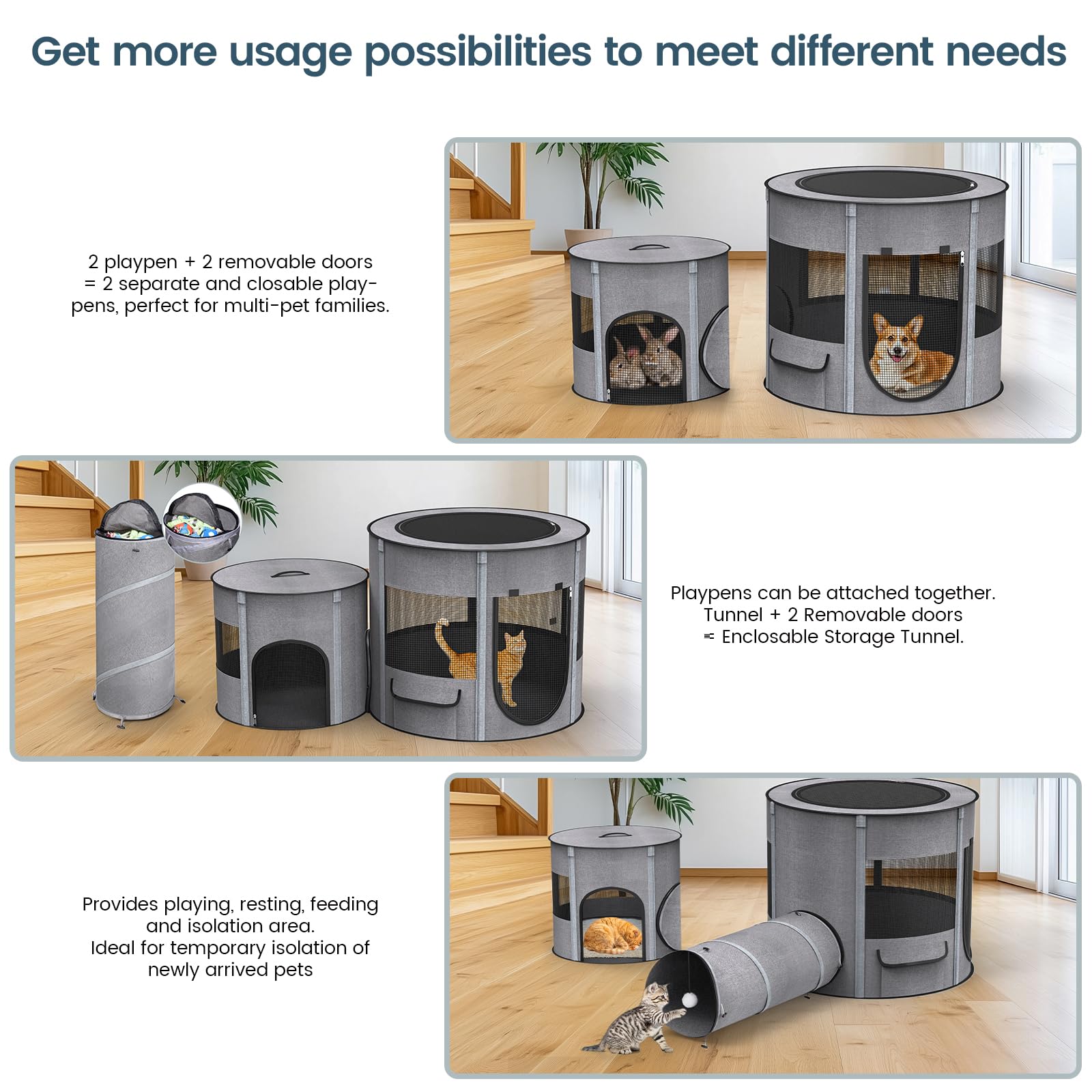 PETOCAT waterproof bottom protects floors during pet activity.