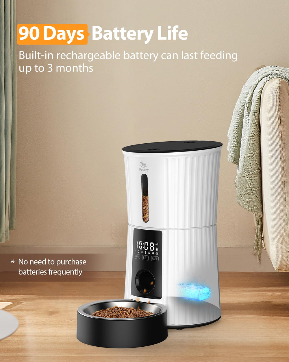 Petory feeder components easy to clean with dishwasher-safe parts