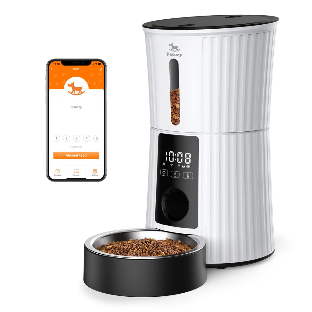 Petory automatic feeder wifi setup shows easy remote meal planning for pets.