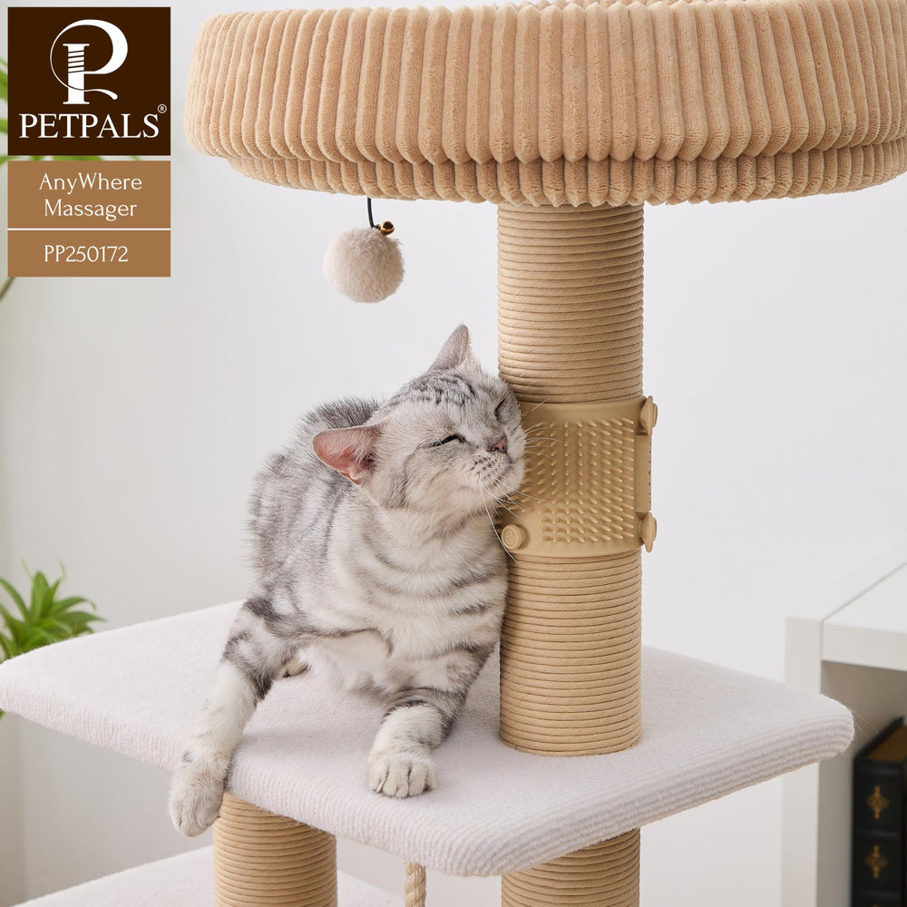 PetPals Anywhere Cat Massager ideal for indoor cats around posts, trees, and furniture.
