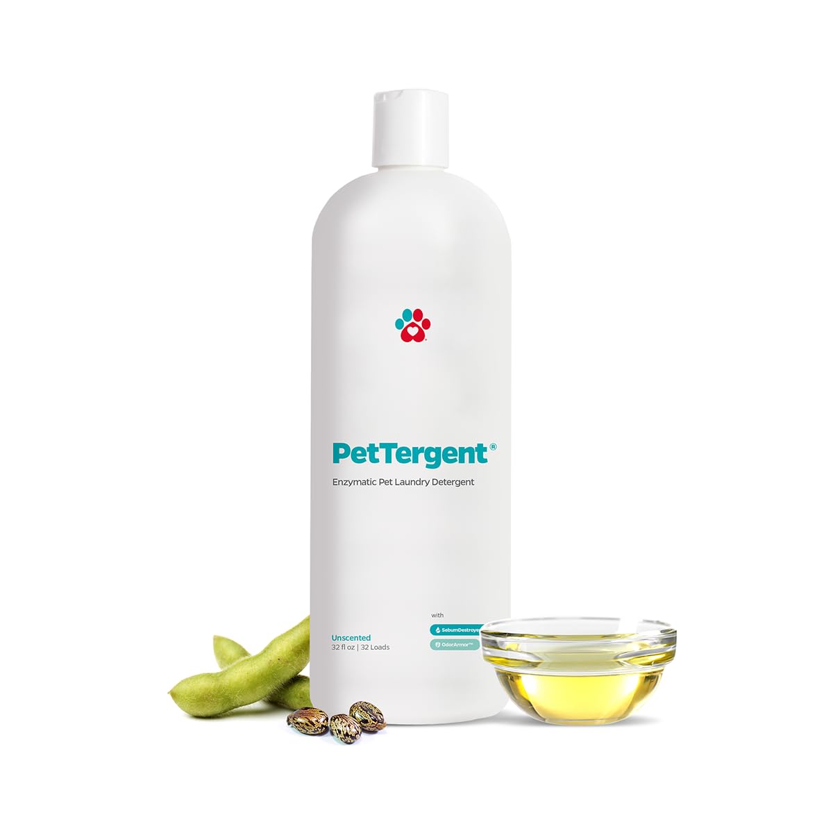 Pet Parents PetTergent bottle pour simplifies dosing for pet laundry.