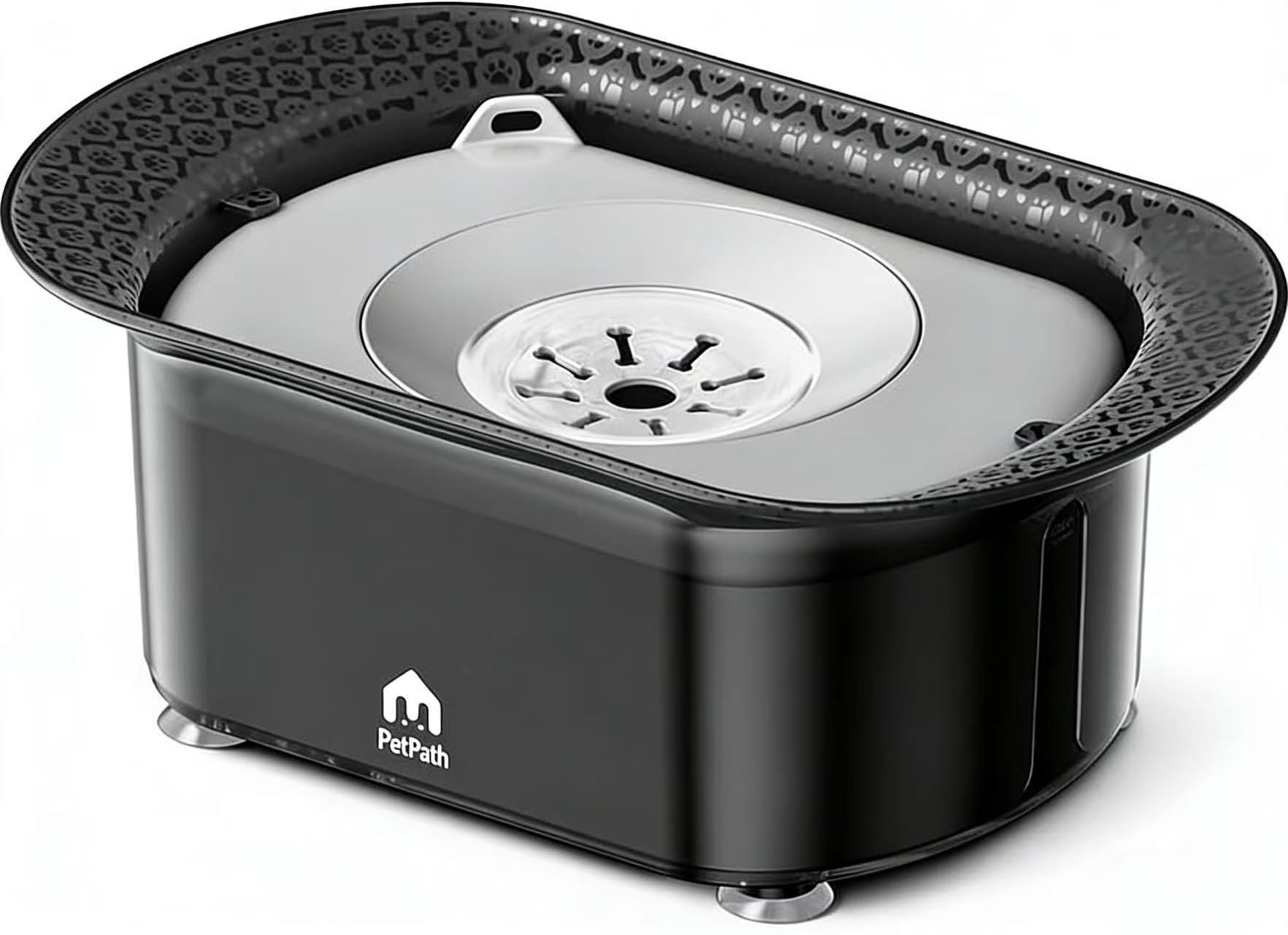 PETPATH dog water bowl with no-spill design keeps floors dry and pets hydrated.