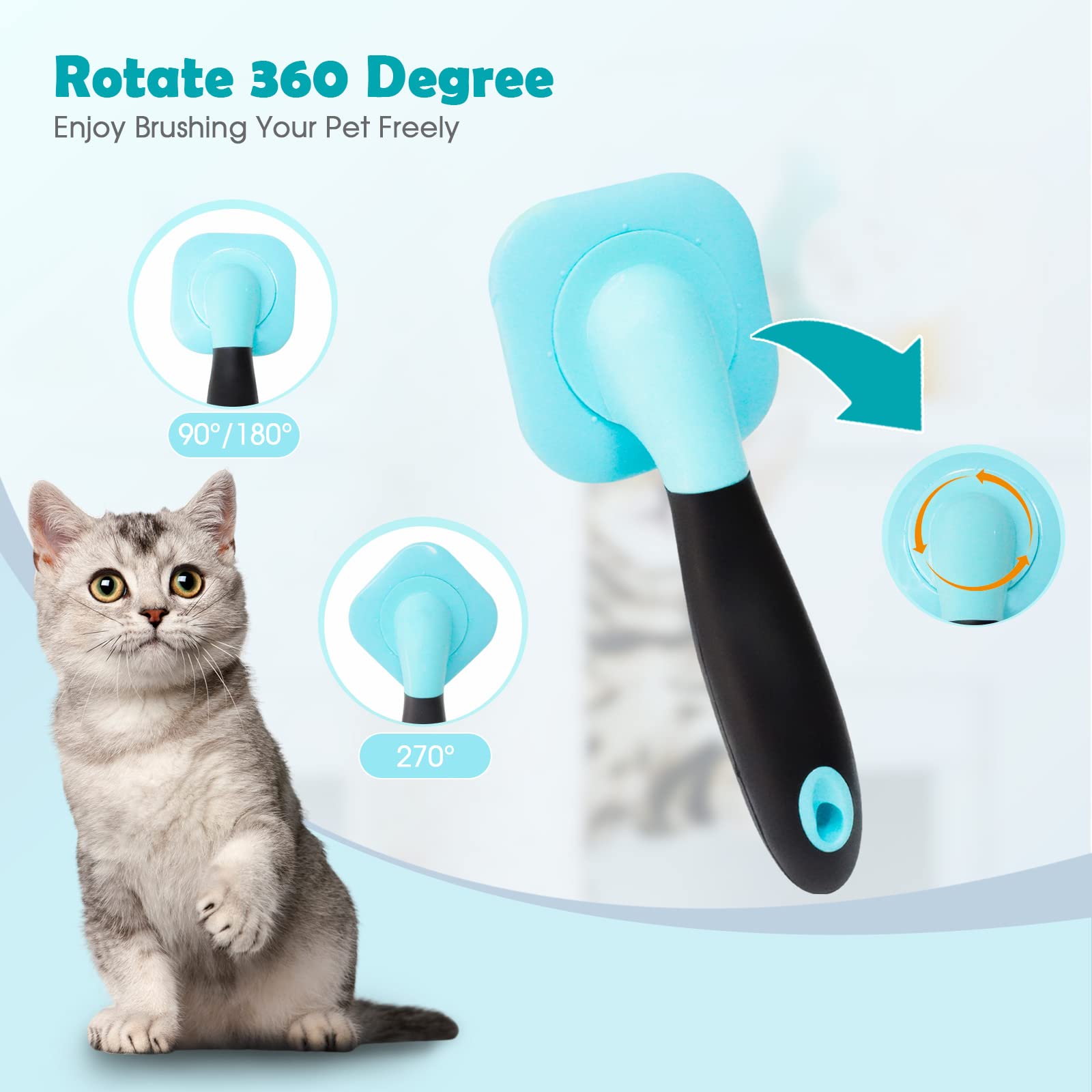 PetPawJOY Slicker Brush V shape massage mode for relaxing pets