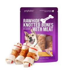 PETPHABET Chicken Wrapped Rawhide Dog Bone 5inch — durable chew for longer play