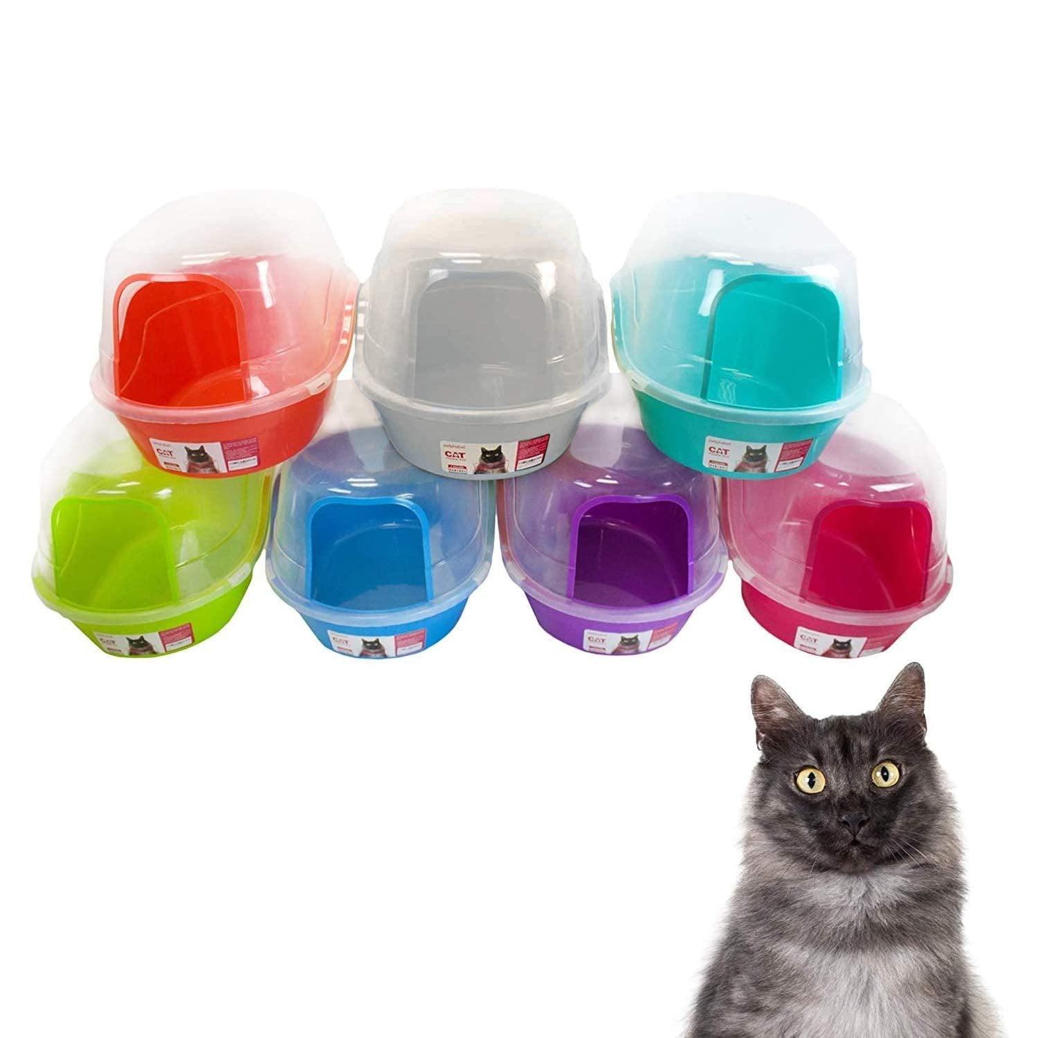 Petphabet Jumbo Hooded Cat Litter Box inside view emphasizes easy cleaning