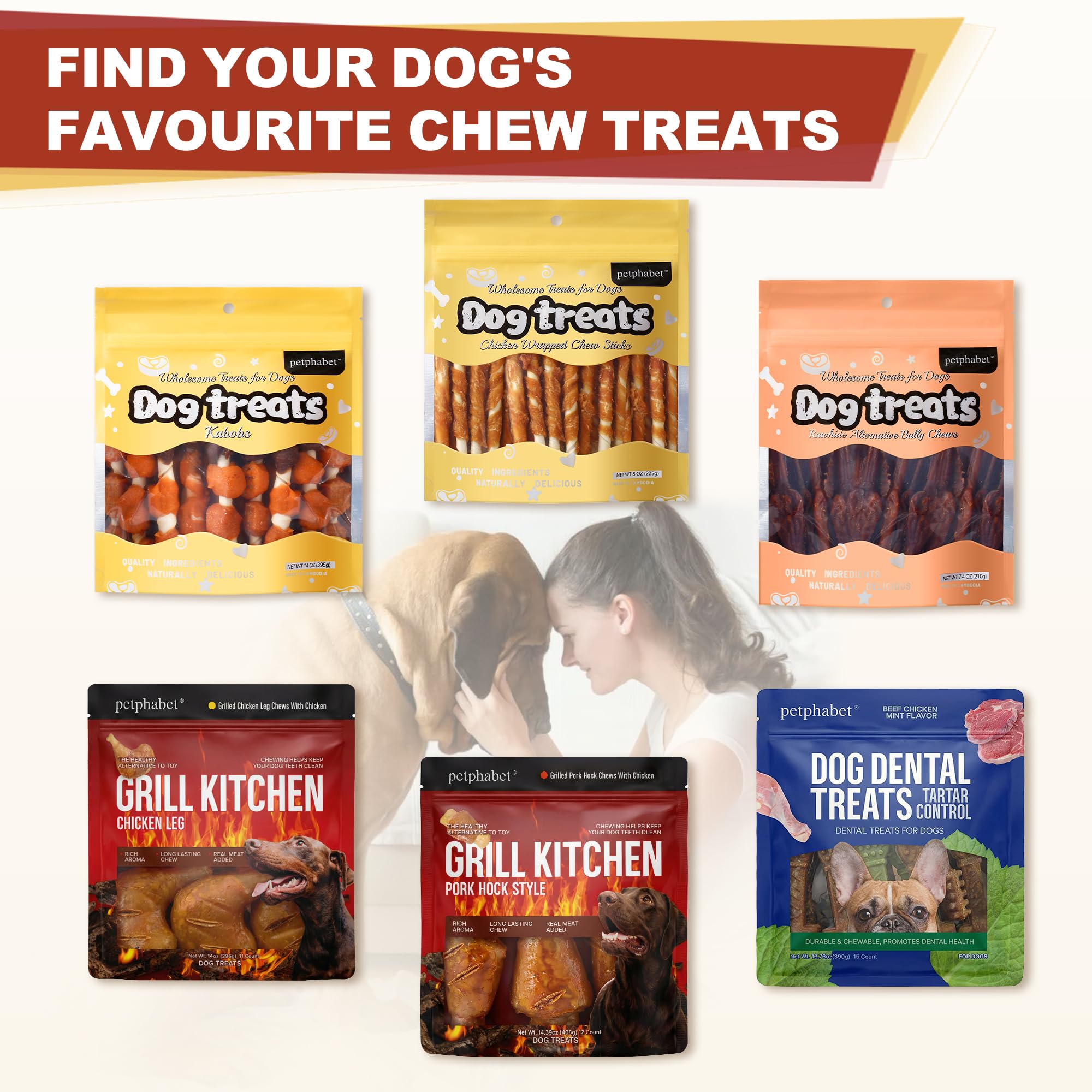 PETPHABET USA lab-tested safety seal on pack, trusted quality for dogs of all ages.