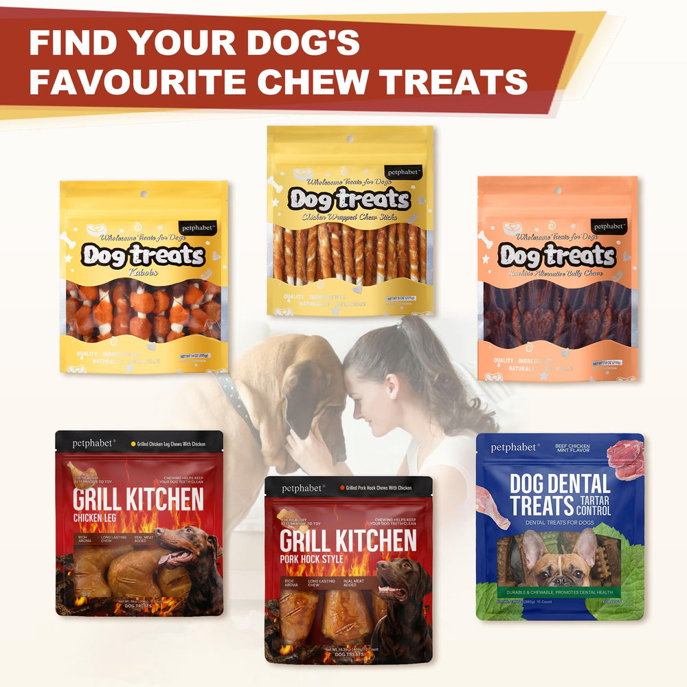 PETPHABET USA lab-tested safety seal on pack, trusted quality for dogs of all ages.