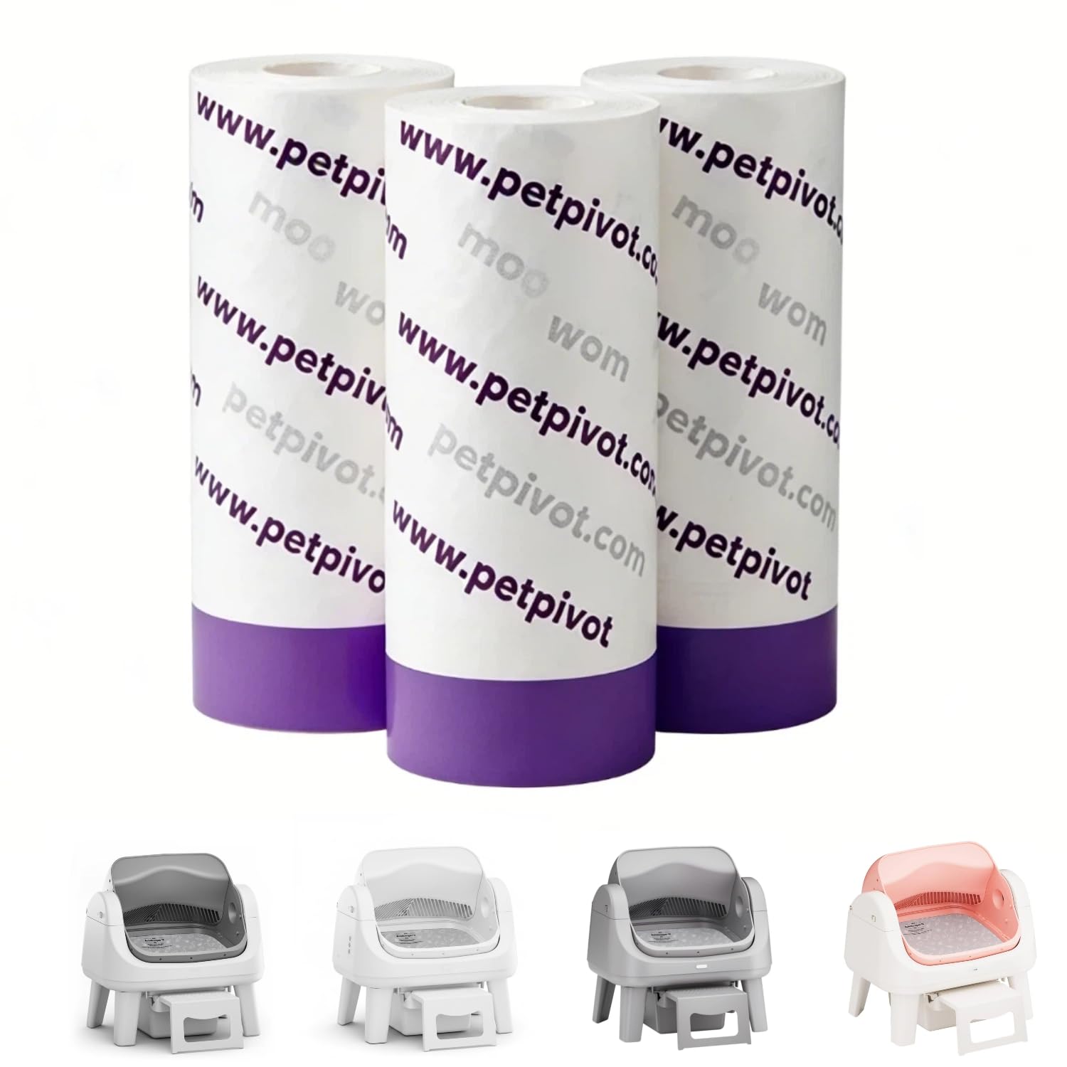 PetPivot Autoscooper 12 liner bag placed in litter box for tidy disposal.