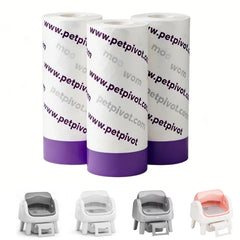 PetPivot Autoscooper 12 liner bag placed in litter box for tidy disposal.