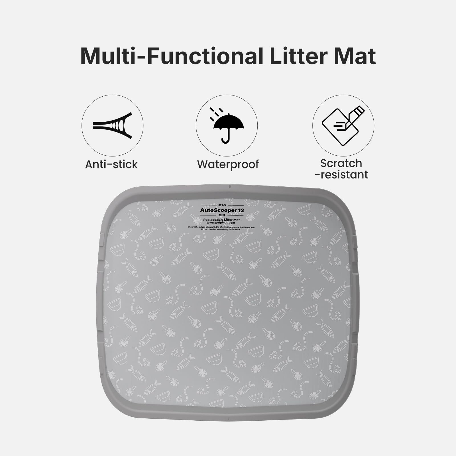 PetPivot Autoscooper12 waterproof surface protects the base from spills.